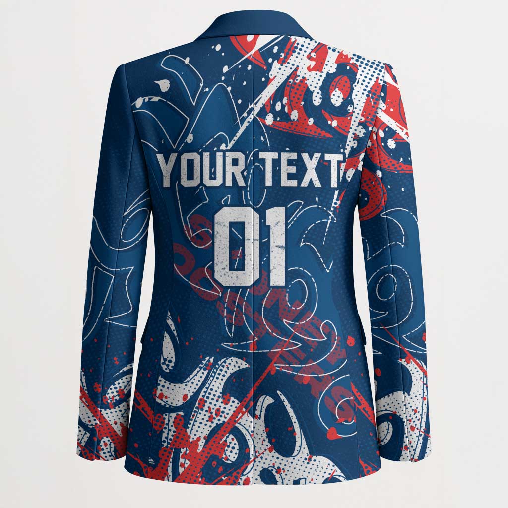 Personalized Sydney Roosters Rugby Blazer Urban Street Graffiti Style - Distressed Splatter Elements