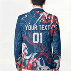 Personalized Sydney Roosters Rugby Blazer Urban Street Graffiti Style - Distressed Splatter Elements