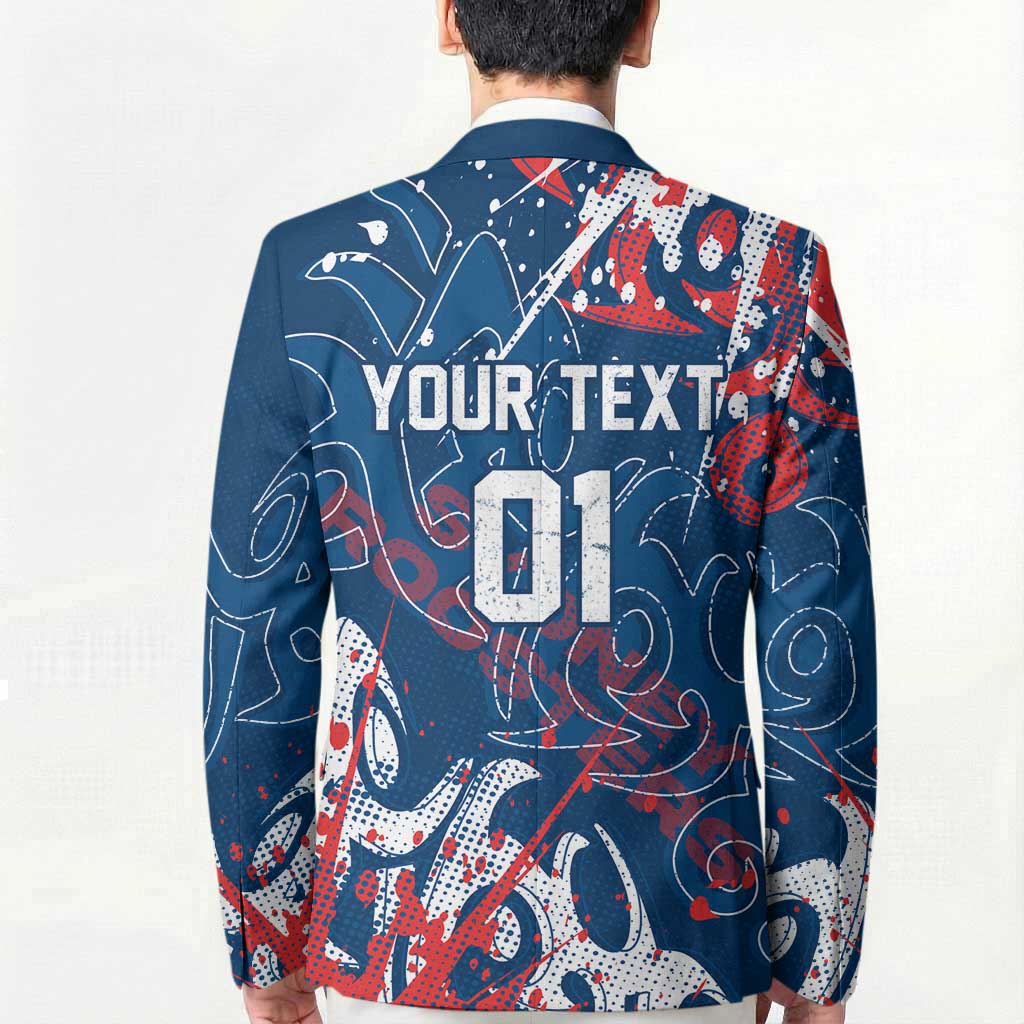 Personalized Sydney Roosters Rugby Blazer Urban Street Graffiti Style - Distressed Splatter Elements