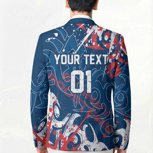 Personalized Sydney Roosters Rugby Blazer Urban Street Graffiti Style - Distressed Splatter Elements