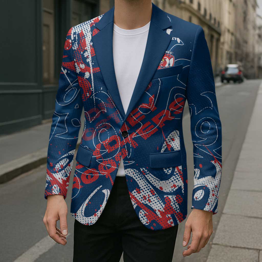 Personalized Sydney Roosters Rugby Blazer Urban Street Graffiti Style - Distressed Splatter Elements