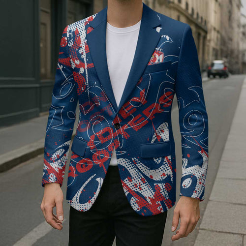 Personalized Sydney Roosters Rugby Blazer Urban Street Graffiti Style - Distressed Splatter Elements