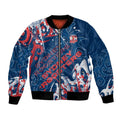 Personalized Sydney Roosters Rugby Bomber Jacket Urban Street Graffiti Style - Distressed Splatter Elements