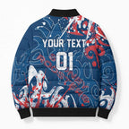 Personalized Sydney Roosters Rugby Bomber Puffer Jacket Urban Street Graffiti Style - Distressed Splatter Elements