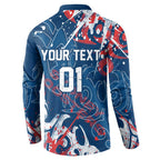 Personalized Sydney Roosters Rugby Button Sweatshirt Urban Street Graffiti Style - Distressed Splatter Elements