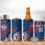 Personalized Sydney Roosters Rugby 4 in 1 Can Cooler Tumbler Urban Street Graffiti Style - Distressed Splatter Elements