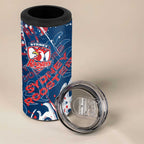 Personalized Sydney Roosters Rugby 4 in 1 Can Cooler Tumbler Urban Street Graffiti Style - Distressed Splatter Elements