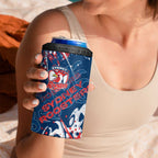 Personalized Sydney Roosters Rugby 4 in 1 Can Cooler Tumbler Urban Street Graffiti Style - Distressed Splatter Elements