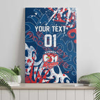 Personalized Sydney Roosters Rugby Canvas Wall Art Urban Street Graffiti Style - Distressed Splatter Elements