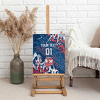 Personalized Sydney Roosters Rugby Canvas Wall Art Urban Street Graffiti Style - Distressed Splatter Elements