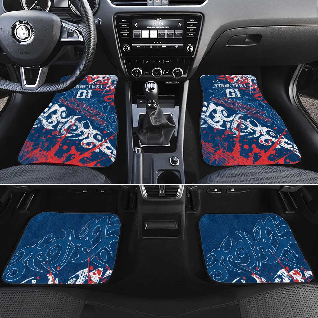 Personalized Sydney Roosters Rugby Car Mats Urban Street Graffiti Style - Distressed Splatter Elements