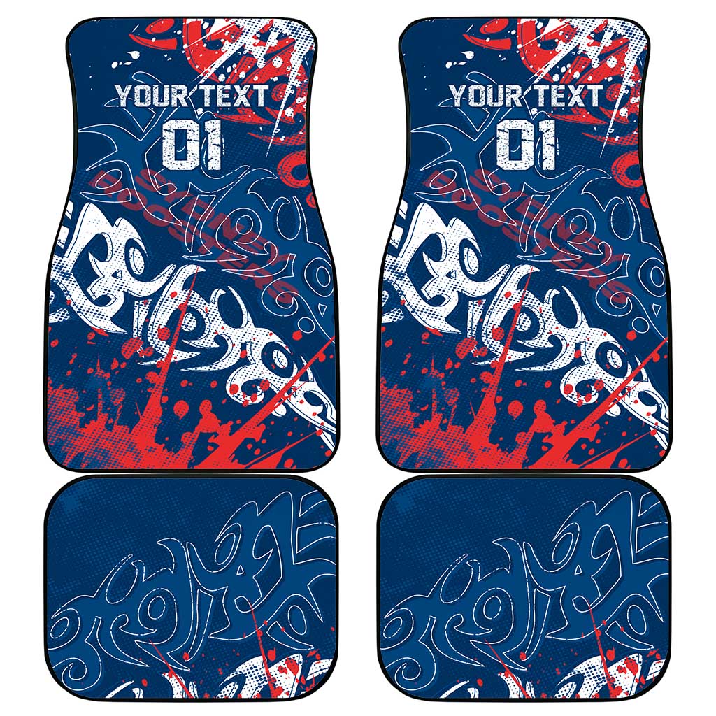 Personalized Sydney Roosters Rugby Car Mats Urban Street Graffiti Style - Distressed Splatter Elements