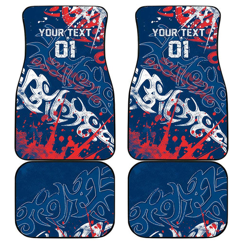 Personalized Sydney Roosters Rugby Car Mats Urban Street Graffiti Style - Distressed Splatter Elements