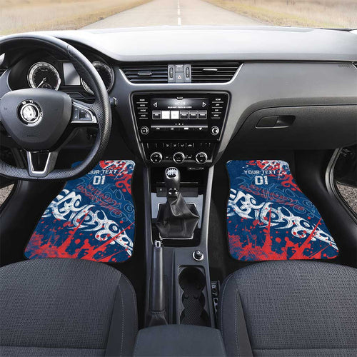 Personalized Sydney Roosters Rugby Car Mats Urban Street Graffiti Style - Distressed Splatter Elements