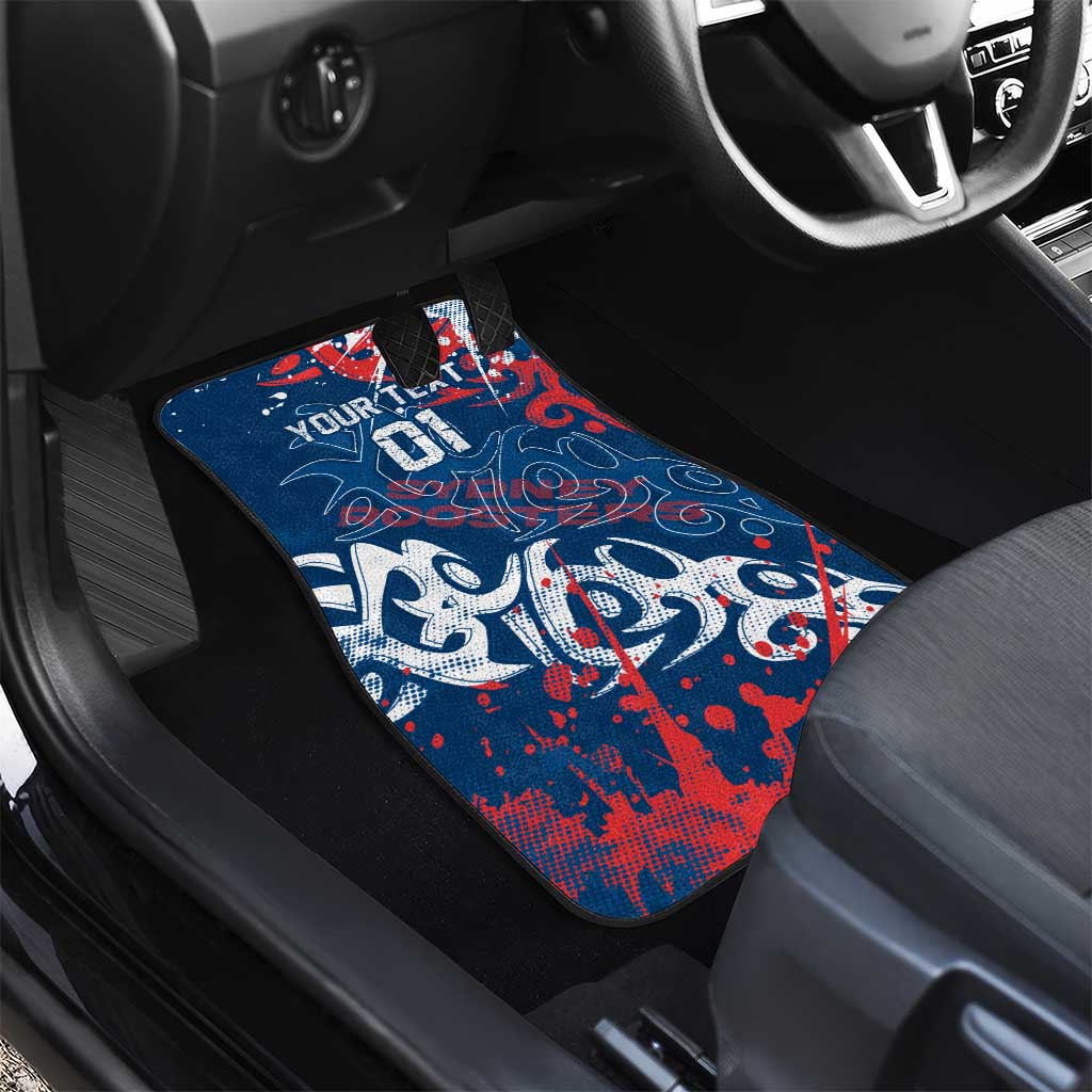 Personalized Sydney Roosters Rugby Car Mats Urban Street Graffiti Style - Distressed Splatter Elements