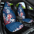 Personalized Sydney Roosters Rugby Car Seat Cover Urban Street Graffiti Style - Distressed Splatter Elements