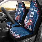 Personalized Sydney Roosters Rugby Car Seat Cover Urban Street Graffiti Style - Distressed Splatter Elements
