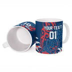 Personalized Sydney Roosters Rugby Ceramic Mug Urban Street Graffiti Style - Distressed Splatter Elements