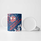 Personalized Sydney Roosters Rugby Ceramic Mug Urban Street Graffiti Style - Distressed Splatter Elements