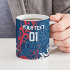 Personalized Sydney Roosters Rugby Ceramic Mug Urban Street Graffiti Style - Distressed Splatter Elements