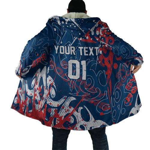 Personalized Sydney Roosters Rugby Cloak Urban Street Graffiti Style - Distressed Splatter Elements