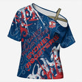 Personalized Sydney Roosters Rugby Cross Shoulder Shirt Urban Street Graffiti Style - Distressed Splatter Elements