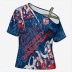 Personalized Sydney Roosters Rugby Cross Shoulder Shirt Urban Street Graffiti Style - Distressed Splatter Elements