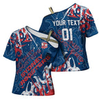 Personalized Sydney Roosters Rugby Cross Shoulder Shirt Urban Street Graffiti Style - Distressed Splatter Elements