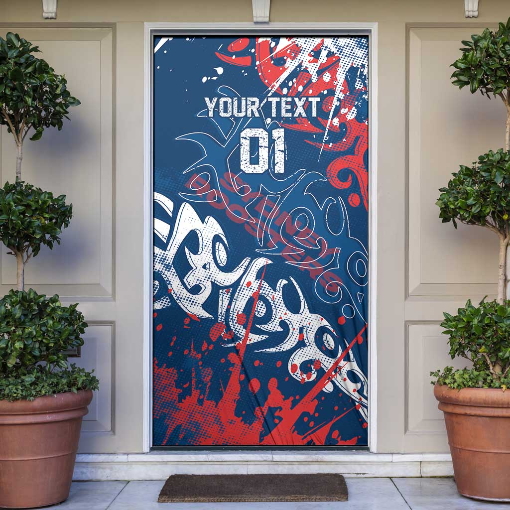 Personalized Sydney Roosters Rugby Door Cover Urban Street Graffiti Style - Distressed Splatter Elements