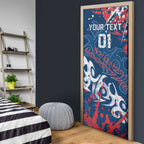 Personalized Sydney Roosters Rugby Door Cover Urban Street Graffiti Style - Distressed Splatter Elements