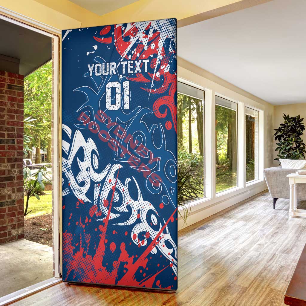 Personalized Sydney Roosters Rugby Door Cover Urban Street Graffiti Style - Distressed Splatter Elements