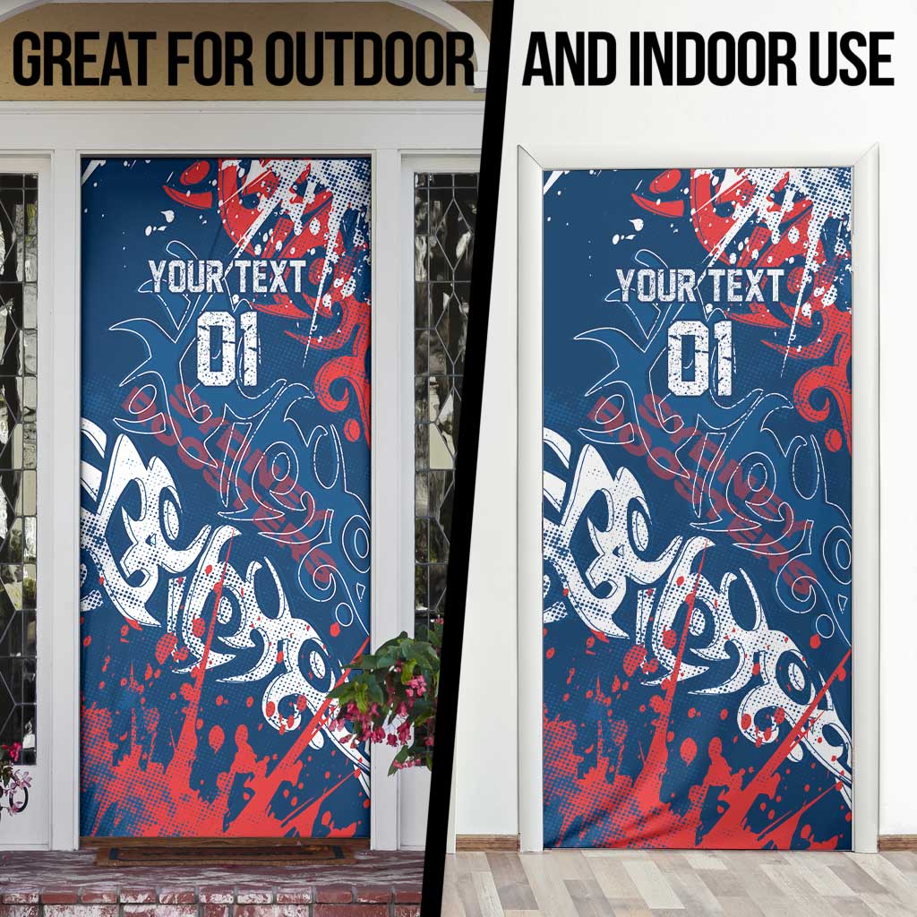 Personalized Sydney Roosters Rugby Door Cover Urban Street Graffiti Style - Distressed Splatter Elements
