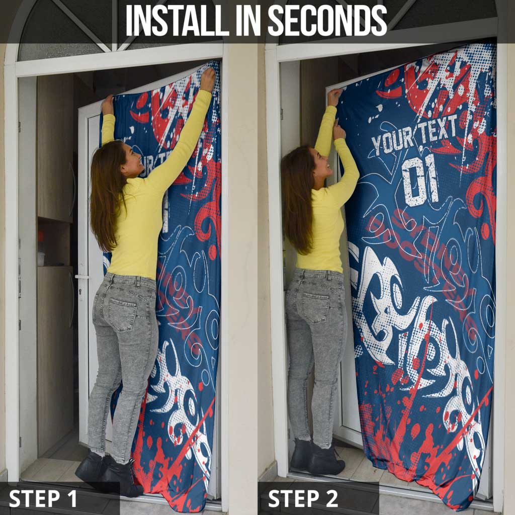 Personalized Sydney Roosters Rugby Door Cover Urban Street Graffiti Style - Distressed Splatter Elements