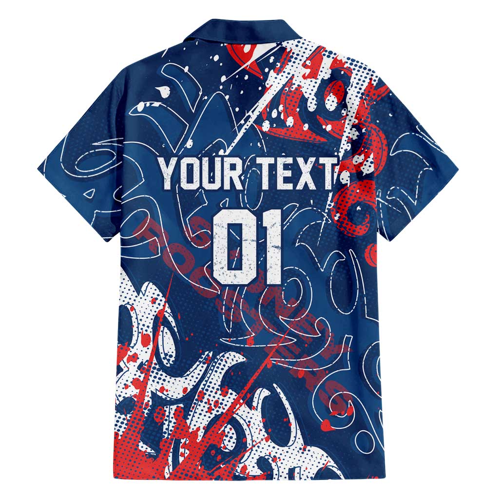 Personalized Sydney Roosters Rugby Family Matching Long Sleeve Bodycon Dress and Hawaiian Shirt Urban Street Graffiti Style - Distressed Splatter Elements