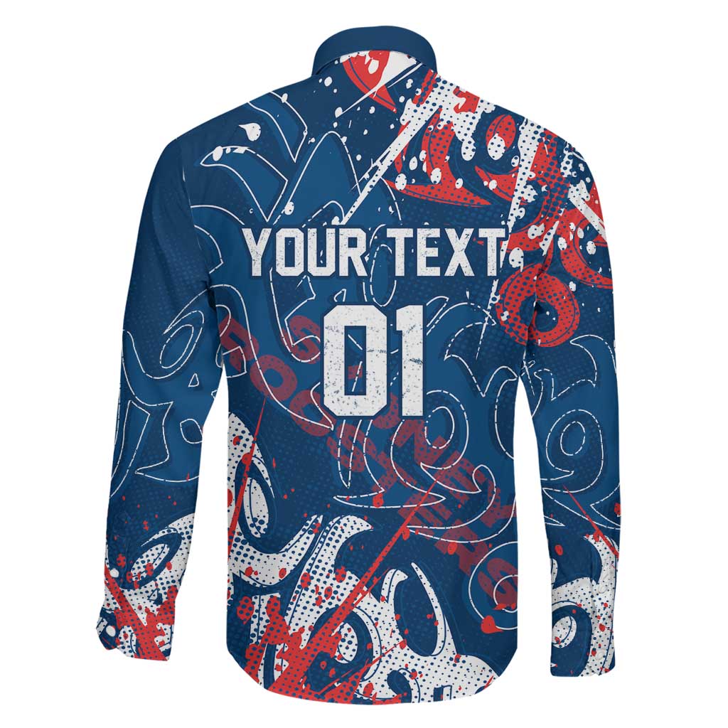 Personalized Sydney Roosters Rugby Family Matching Long Sleeve Bodycon Dress and Hawaiian Shirt Urban Street Graffiti Style - Distressed Splatter Elements