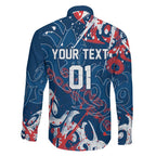 Personalized Sydney Roosters Rugby Family Matching Short Sleeve Bodycon Dress and Hawaiian Shirt Urban Street Graffiti Style - Distressed Splatter Elements