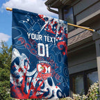 Personalized Sydney Roosters Rugby Garden Flag Urban Street Graffiti Style - Distressed Splatter Elements