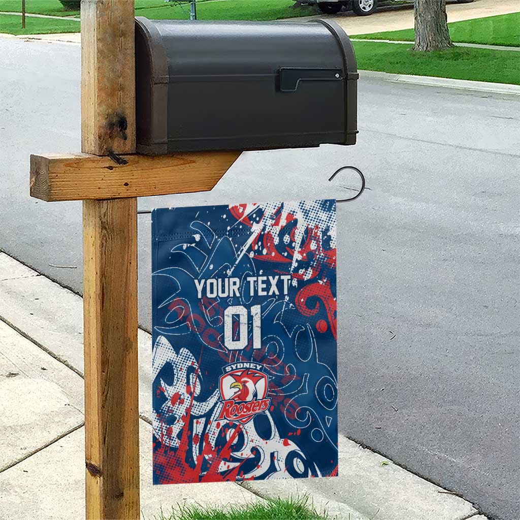 Personalized Sydney Roosters Rugby Garden Flag Urban Street Graffiti Style - Distressed Splatter Elements