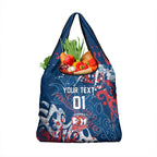 Personalized Sydney Roosters Rugby Grocery Bag Urban Street Graffiti Style - Distressed Splatter Elements