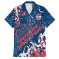 Personalized Sydney Roosters Rugby Hawaiian Shirt Urban Street Graffiti Style - Distressed Splatter Elements