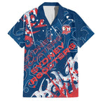 Personalized Sydney Roosters Rugby Hawaiian Shirt Urban Street Graffiti Style - Distressed Splatter Elements