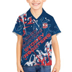 Personalized Sydney Roosters Rugby Hawaiian Shirt Urban Street Graffiti Style - Distressed Splatter Elements