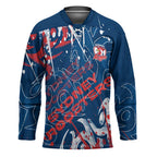 Personalized Sydney Roosters Rugby Hockey Jersey Urban Street Graffiti Style - Distressed Splatter Elements