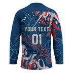 Personalized Sydney Roosters Rugby Hockey Jersey Urban Street Graffiti Style - Distressed Splatter Elements