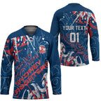 Personalized Sydney Roosters Rugby Hockey Jersey Urban Street Graffiti Style - Distressed Splatter Elements