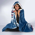 Personalized Sydney Roosters Rugby Hooded Blanket Urban Street Graffiti Style - Distressed Splatter Elements