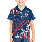 Personalized Sydney Roosters Rugby Kid Hawaiian Shirt Urban Street Graffiti Style - Distressed Splatter Elements