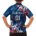 Personalized Sydney Roosters Rugby Kid Hawaiian Shirt Urban Street Graffiti Style - Distressed Splatter Elements
