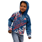 Personalized Sydney Roosters Rugby Kid Hoodie Urban Street Graffiti Style - Distressed Splatter Elements