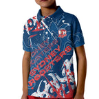 Personalized Sydney Roosters Rugby Kid Polo Shirt Urban Street Graffiti Style - Distressed Splatter Elements